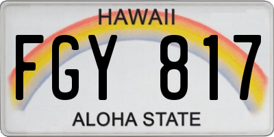 HI license plate FGY817