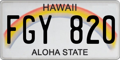 HI license plate FGY820
