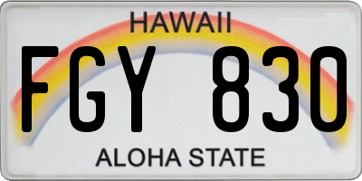 HI license plate FGY830