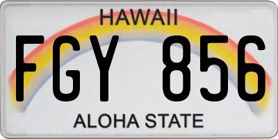 HI license plate FGY856