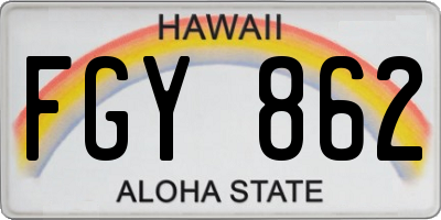 HI license plate FGY862