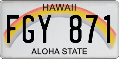HI license plate FGY871