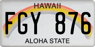 HI license plate FGY876