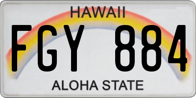 HI license plate FGY884