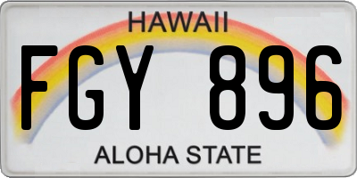 HI license plate FGY896