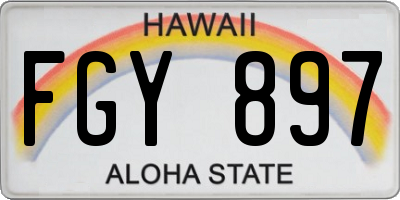 HI license plate FGY897