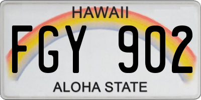 HI license plate FGY902