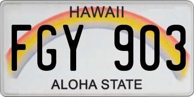 HI license plate FGY903