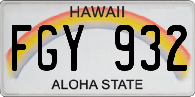 HI license plate FGY932