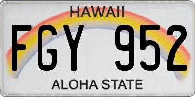 HI license plate FGY952