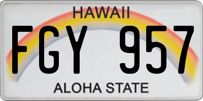HI license plate FGY957