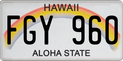 HI license plate FGY960