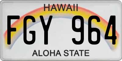HI license plate FGY964