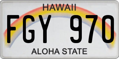 HI license plate FGY970