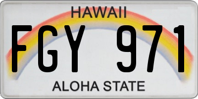 HI license plate FGY971
