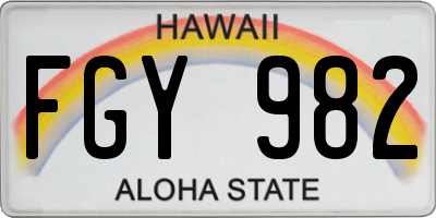 HI license plate FGY982