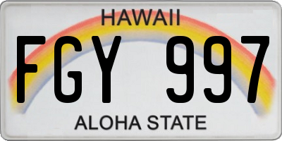 HI license plate FGY997
