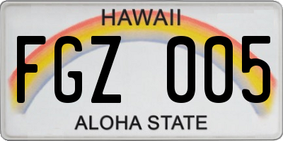 HI license plate FGZ005