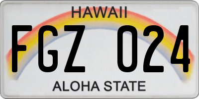HI license plate FGZ024