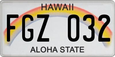 HI license plate FGZ032