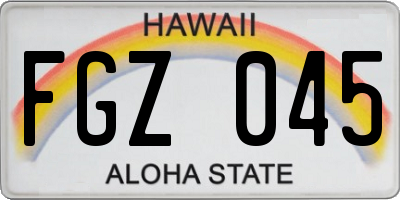 HI license plate FGZ045