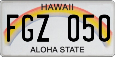 HI license plate FGZ050