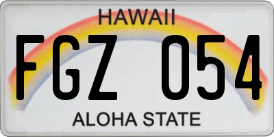 HI license plate FGZ054
