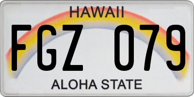 HI license plate FGZ079