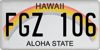 HI license plate FGZ106