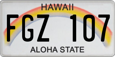 HI license plate FGZ107