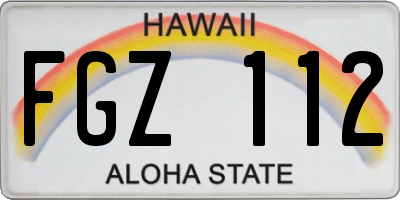 HI license plate FGZ112