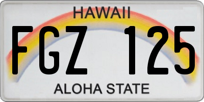 HI license plate FGZ125