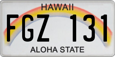HI license plate FGZ131