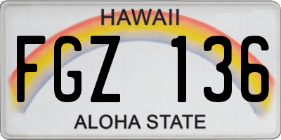 HI license plate FGZ136