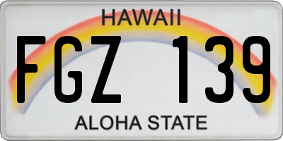 HI license plate FGZ139