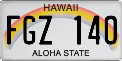HI license plate FGZ140
