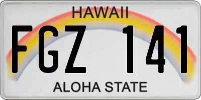 HI license plate FGZ141