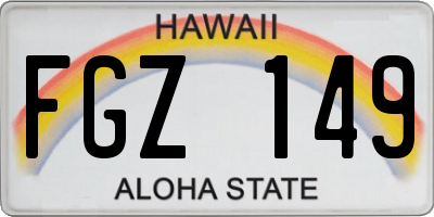 HI license plate FGZ149