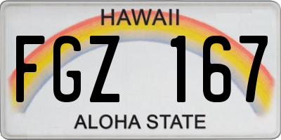 HI license plate FGZ167