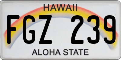 HI license plate FGZ239