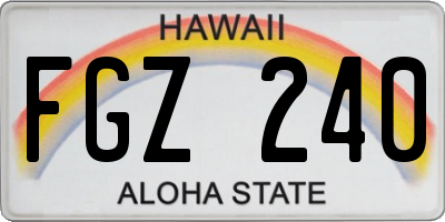 HI license plate FGZ240