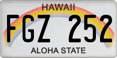 HI license plate FGZ252