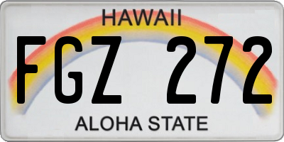 HI license plate FGZ272