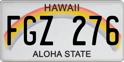 HI license plate FGZ276