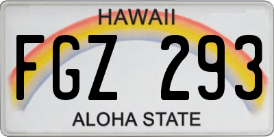 HI license plate FGZ293