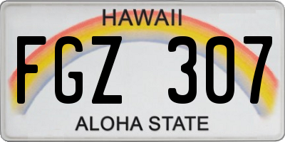 HI license plate FGZ307