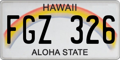 HI license plate FGZ326