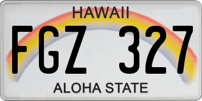 HI license plate FGZ327