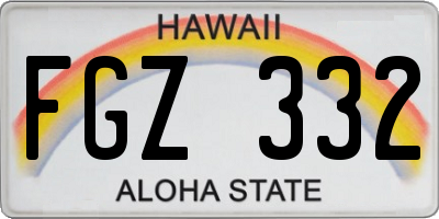 HI license plate FGZ332