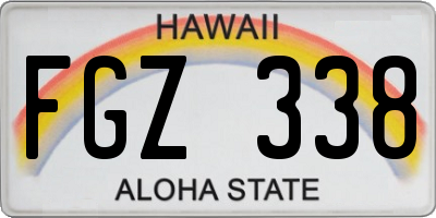 HI license plate FGZ338